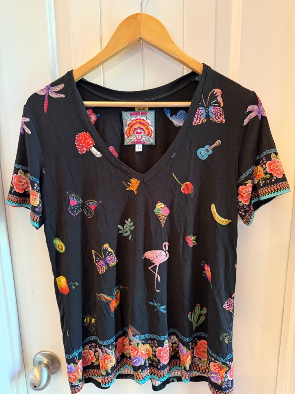 Johnny Was Floral Pattern Tee - Picture 2 of 5
